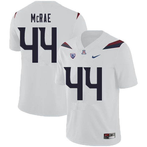 Men #44 Calib McRae Arizona Wildcats College Football Jerseys Sale-White - Click Image to Close